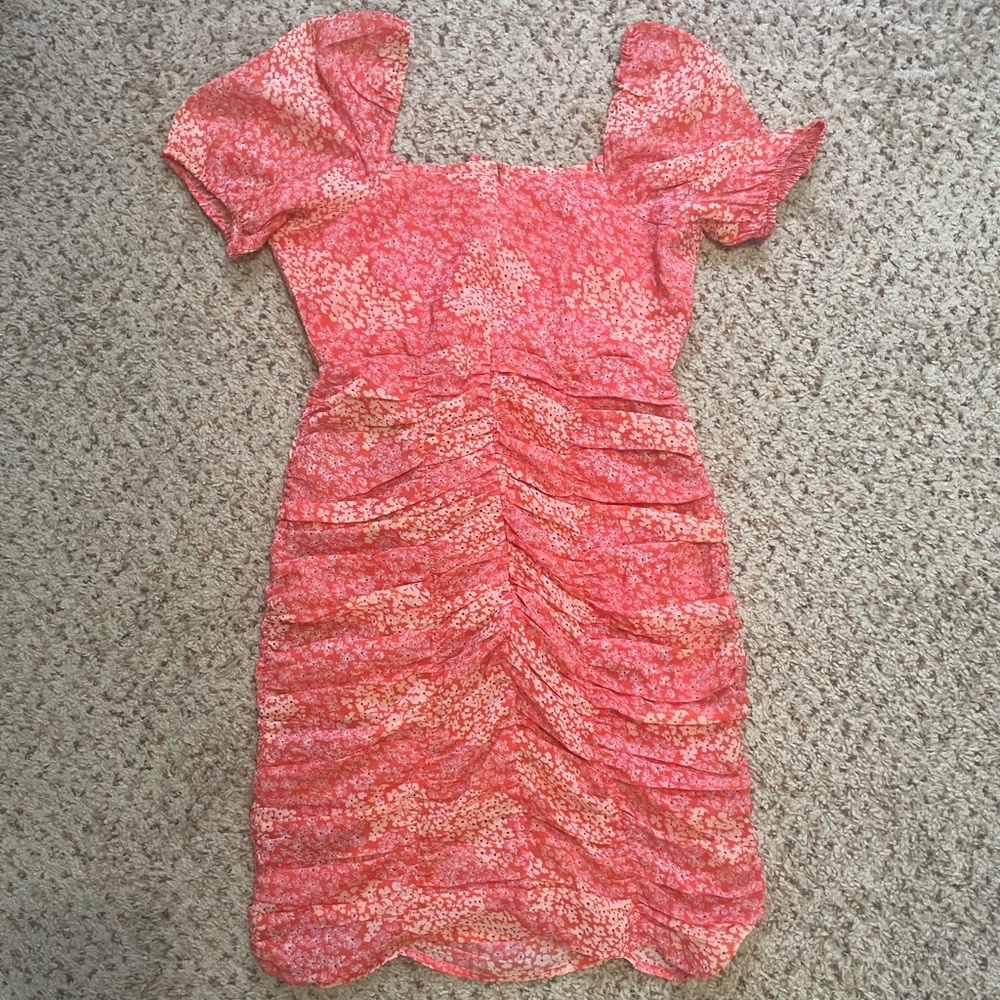 Pink Orange Floral Mini Dress - Picture 4 of 12